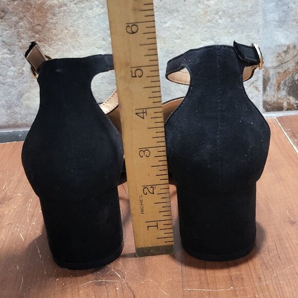 C Est 1946 Womens Ankle Strap Chunky Heel Pointed Toe Pump Dress Shoes Sz 9W - Picture 7 of 13